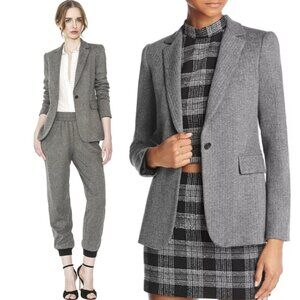 Alice + Olivia - Macey Fitted Notch Collar Tailored Blazer Herringbone Tweed 12